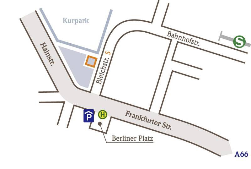 Zentrale Lage der Hautarztpraxis Dr. Zorn in Kronberg – Schnelle Anfahrt für Patienten aus Königstein, Oberursel, Bad Soden, Kelkeim und Hofheim